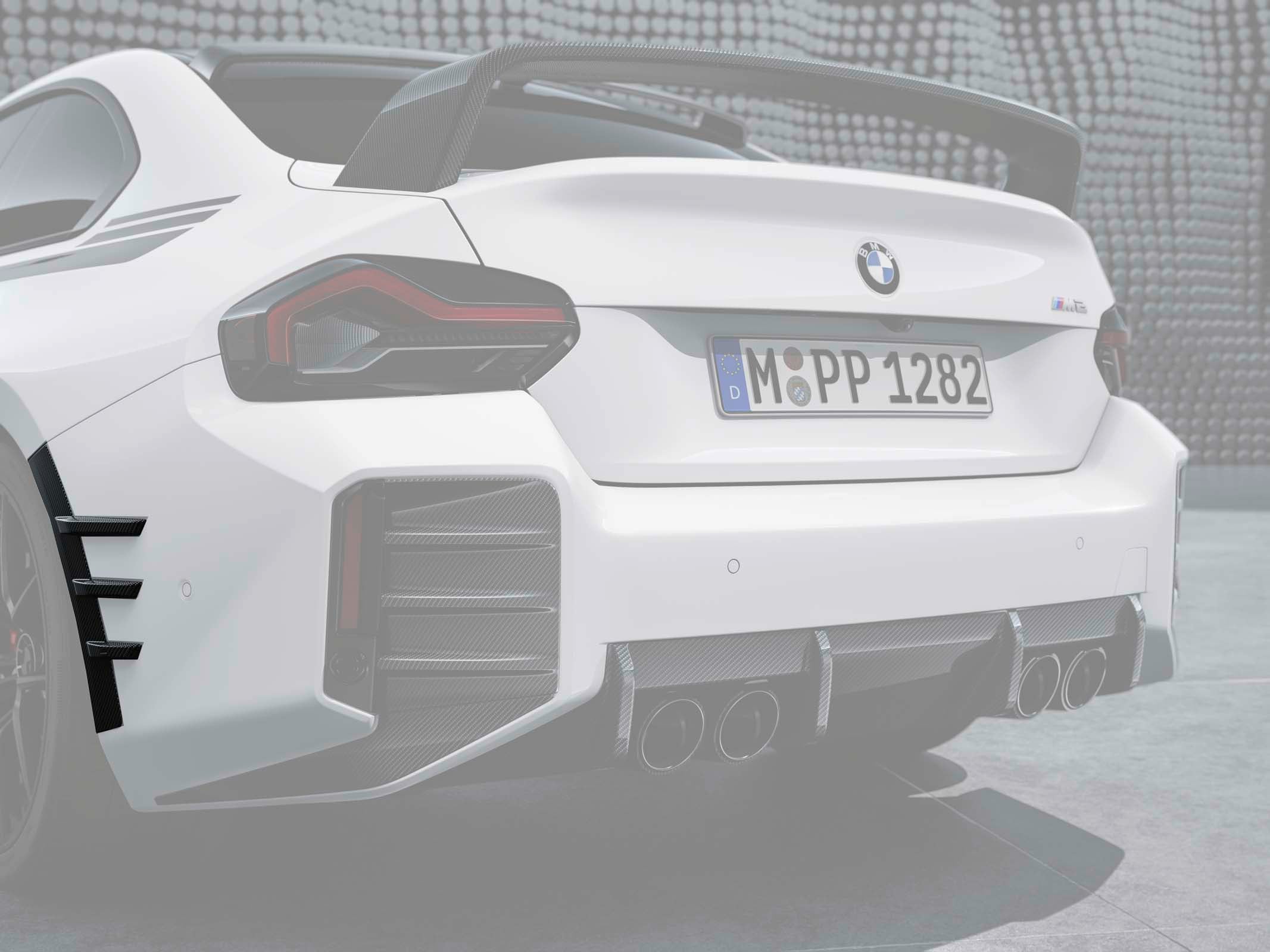 M Performance zijvleugel set achterkant carbon BMW M2