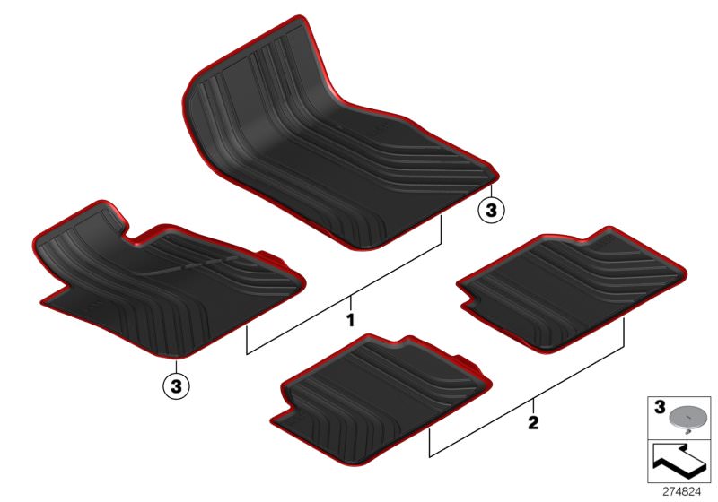 Vloermatten Allweather Set 4 Serie (F32, F33, F36, F82, F83) #