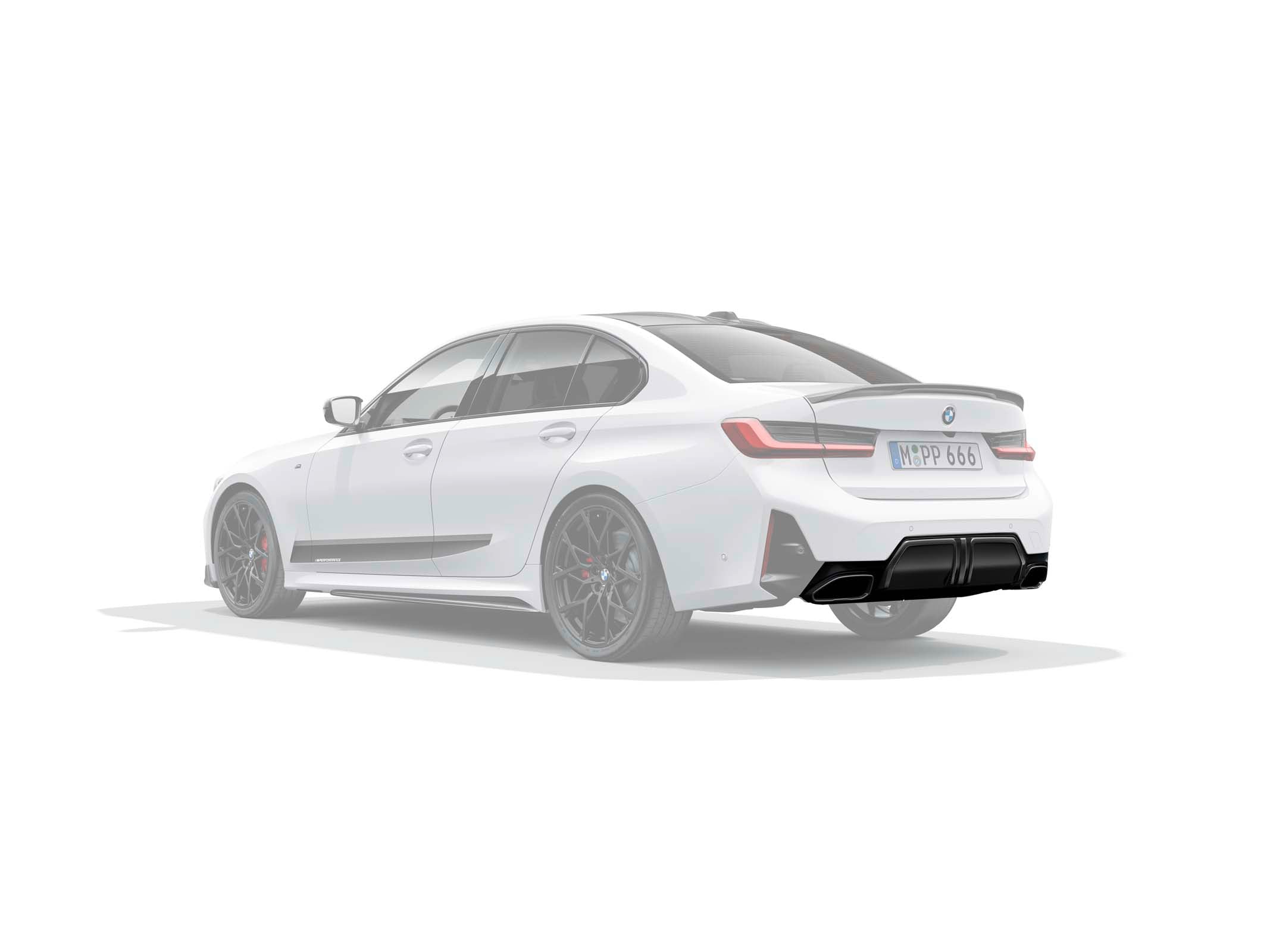 M Performance diffusor matzwart BMW 3 serie