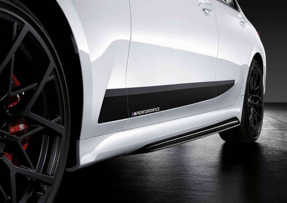 BMW M Performance zwart hoogglans sideskirt folies voor 3 Serie