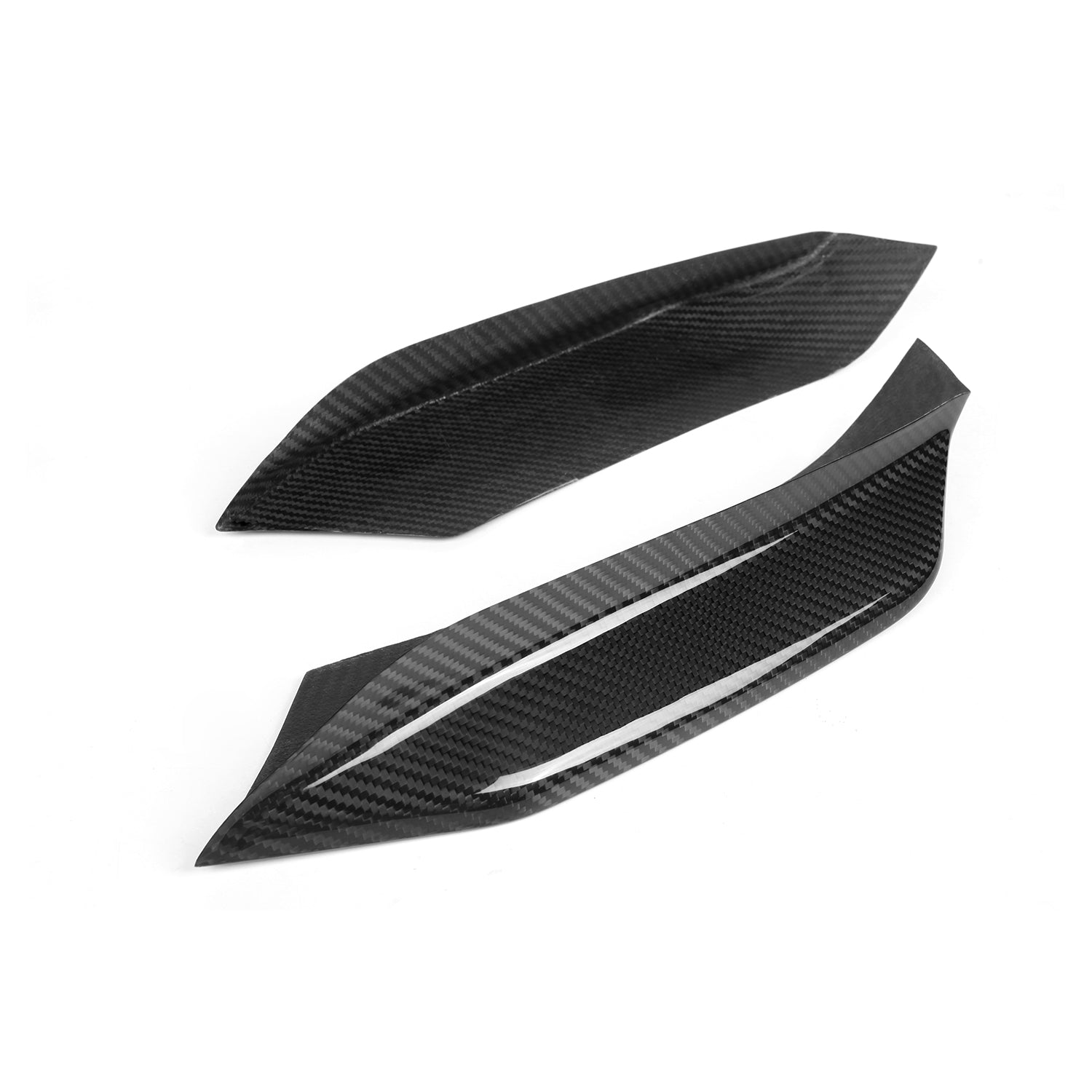 BMW F80 M3 And F82 M4 Carbon Fibre Front Bumper Inserts On White Background