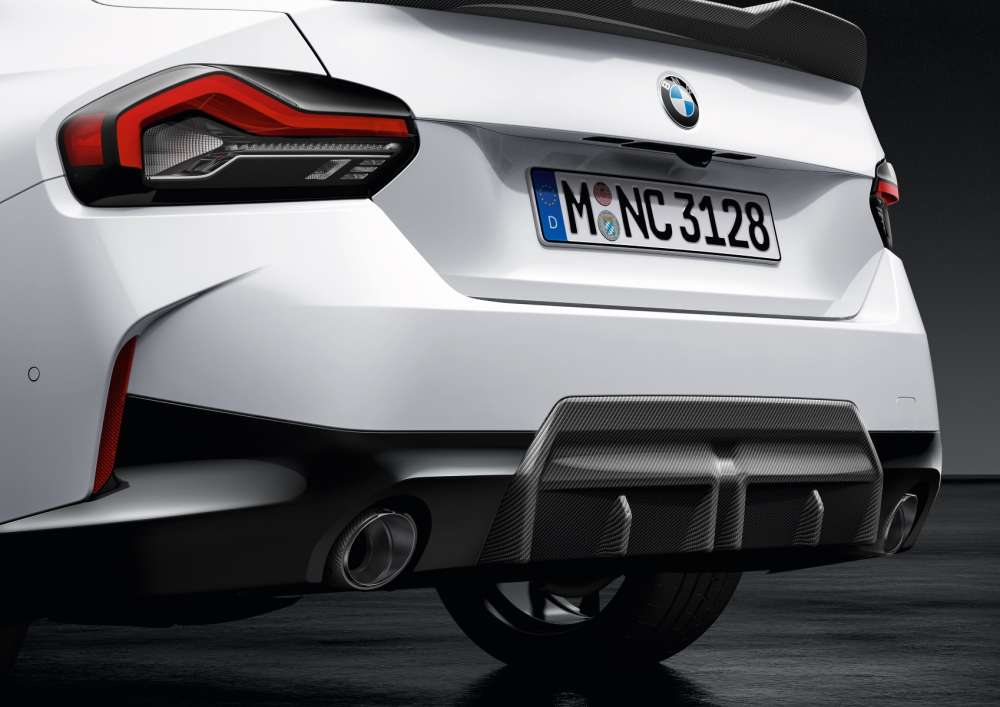BMW M Performance uitlaat sierstuk in titanium/carbon voor 2 serie