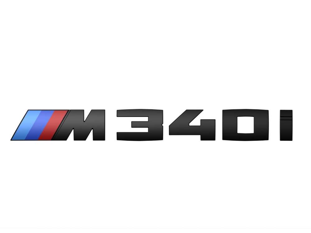 BMW M Performance zwart gespoten opschrift voor M340i