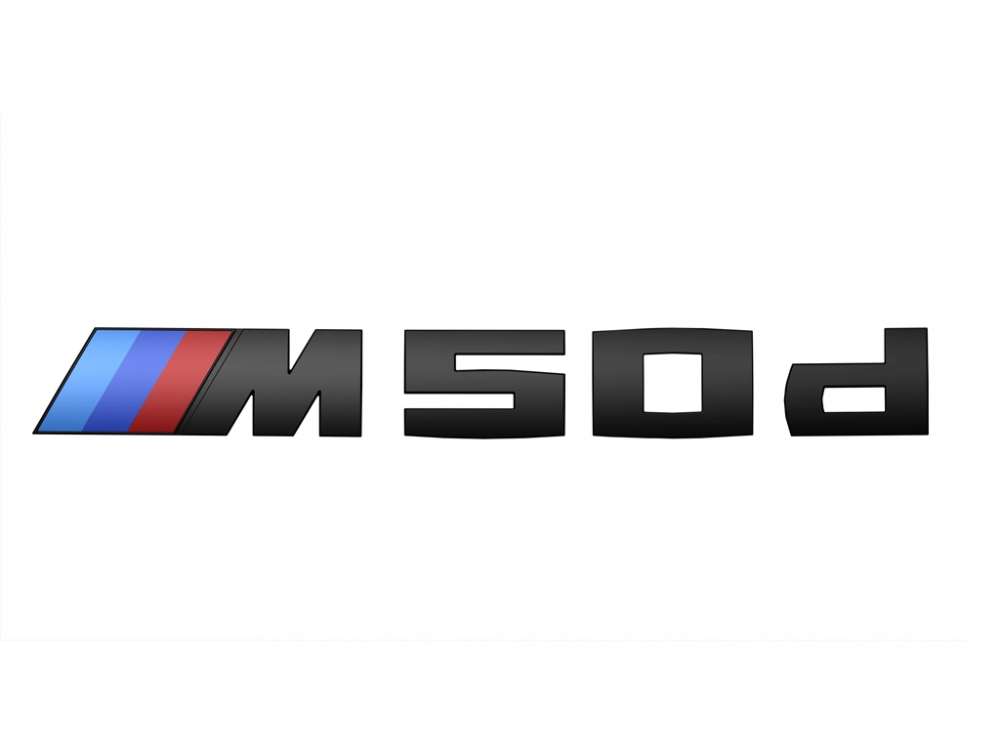 BMW M Performance zwart gespoten opschrift voor M50d